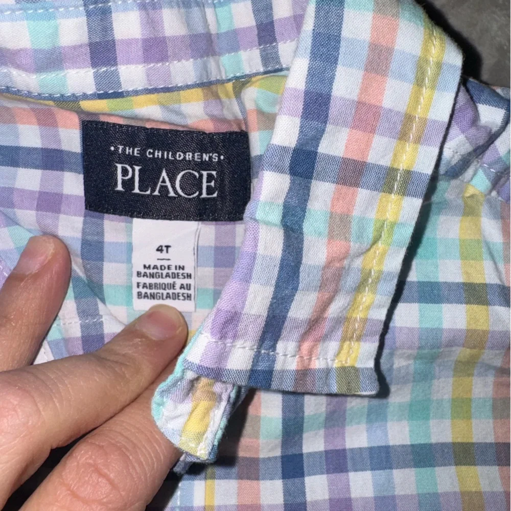 The Children’s Place Boys Multicolor Plaid Button Down Shirt Size 4T